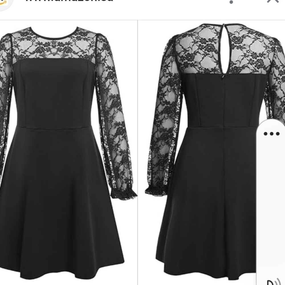 NWT Holipick Black Lace A Line Dress. Size XL